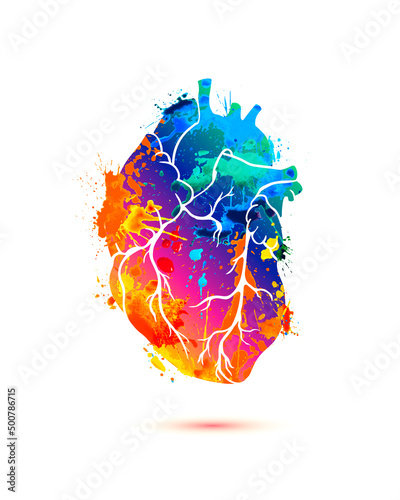 Human heart of splash paint. Vector illustration
