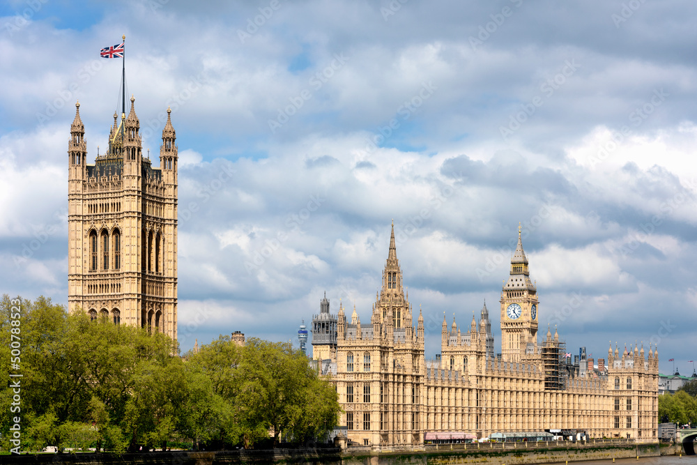 Houses of Parliament and Big Ben in Westminster, London, UK