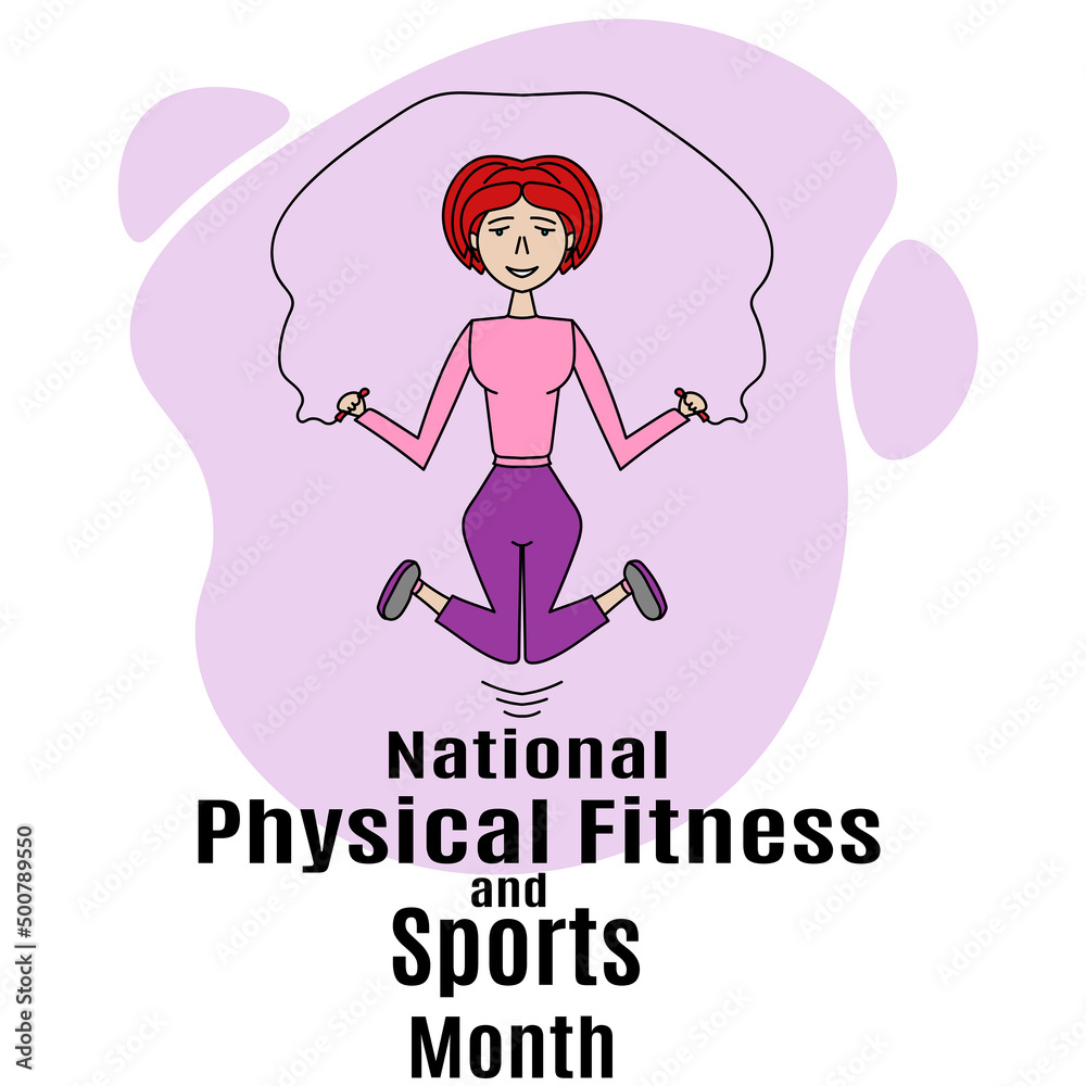 Obraz premium National Physical Fitness and Sports Month, idea for a poster, banner, flyer or postcard