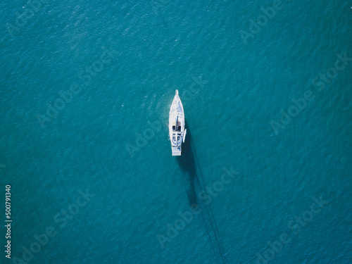 drone view boat