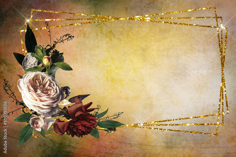 Fototapeta premium Mazzo di fiori primaverili di rose e amore 