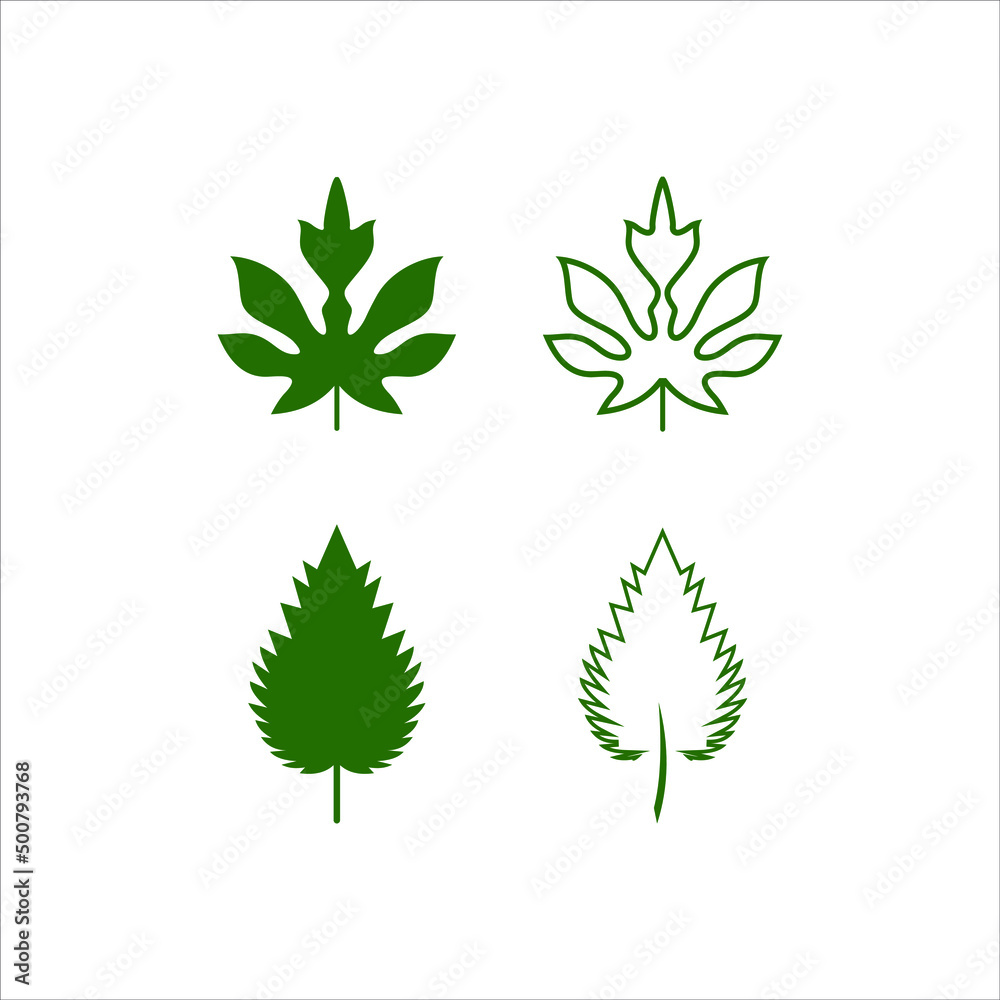 nature leaves in farious green color element nature leaves in farious green color element