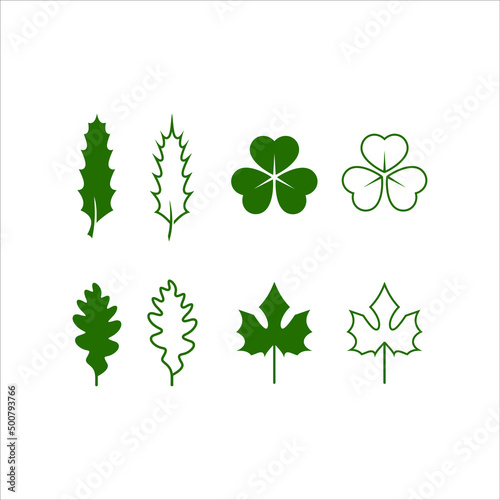 leaves of natural element decoration set