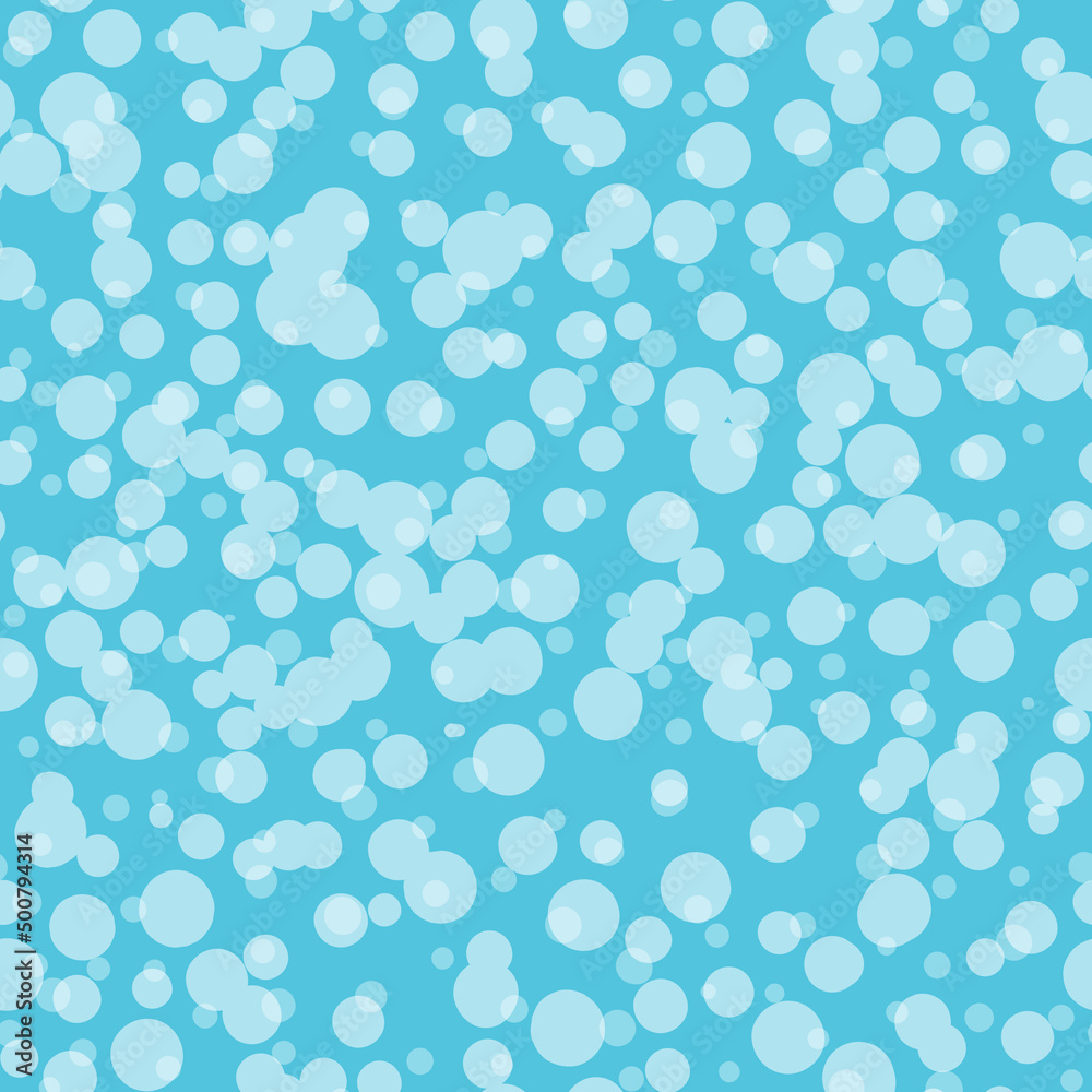 Abstract hand drown polka dots background. Blue dotted seamless pattern with white circles. Template design for invitation, poster, card, flyer, textile, fabric
