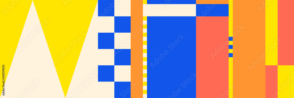 Abstract Mosaic Geometrical Pattern Design With Simple Shapes And Figures Abstract Mosaic Geometrical Pattern Design With Simple Shapes And Figures