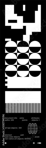 Poster template graphic design in Brutalism style. Vector cover