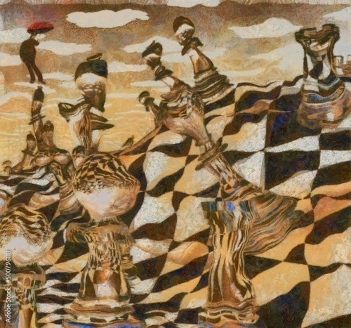 Chess abstract. High quality digital painting