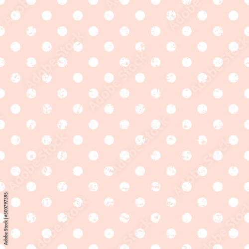 Vector seamless pattern polka dot, grunge texture. Design for textile, wallpaper, wrapping paper, stationery.