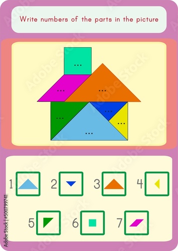 Matching pieces in a tangram