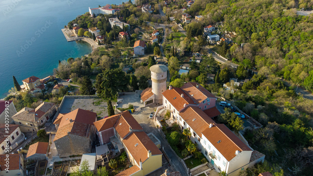 Fototapeta premium City Omisalj on island Krk in Adriatic sea, northern Croatia