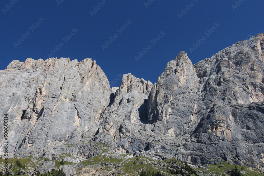 Mountain massif in a sunny day, Italian Alps.