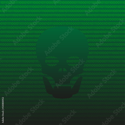 Phishing by hackers and cybercriminals, identity theft, password, user login, document, email and credit card. Hacker logo. Vector illustration.