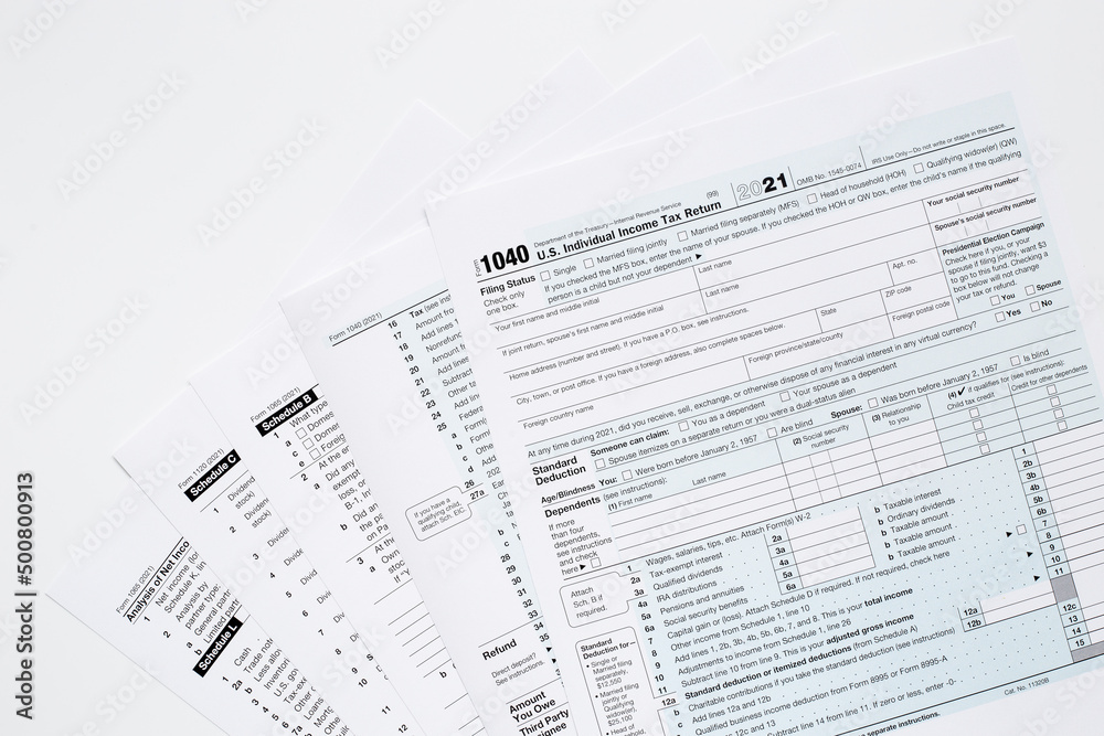 custom made wallpaper toronto digitalTax season concept. Annual tax form under US law