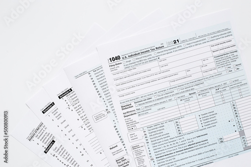 Wallpaper Mural Tax season concept. Annual tax form under US law Torontodigital.ca