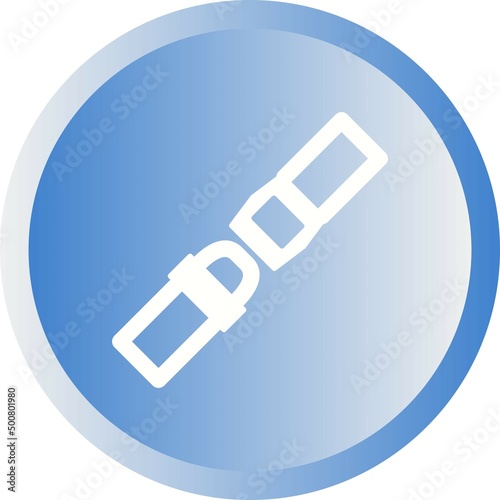 Unique Seat Belt Vector Glyph Icon