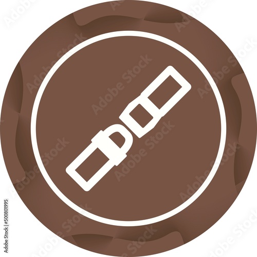 Unique Seat Belt Vector Glyph Icon