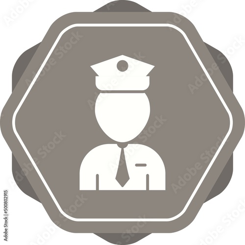 Unique Flight Captain Vector Glyph Icon