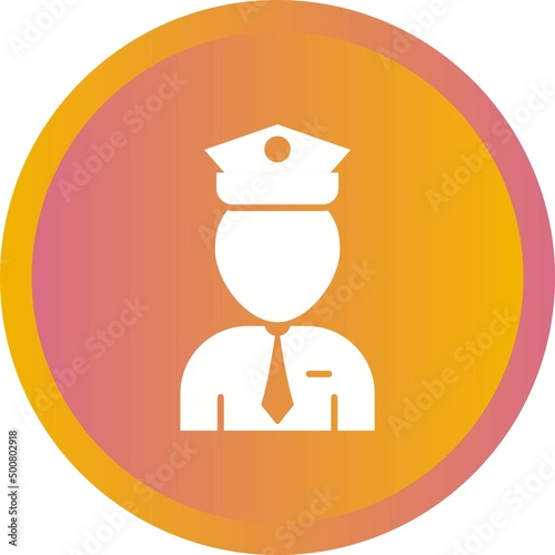 Unique Flight Captain Vector Glyph Icon