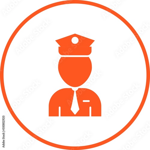 Unique Flight Captain Vector Glyph Icon