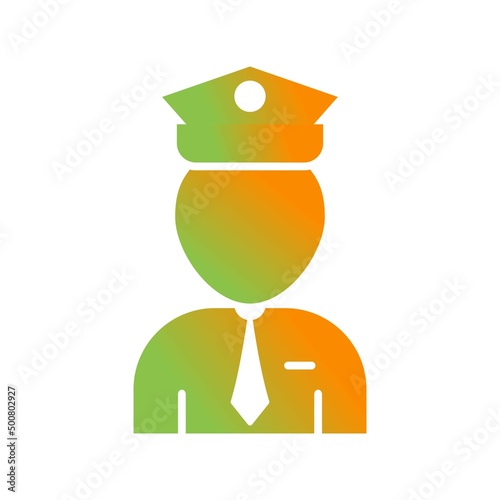 Unique Flight Captain Vector Glyph Icon