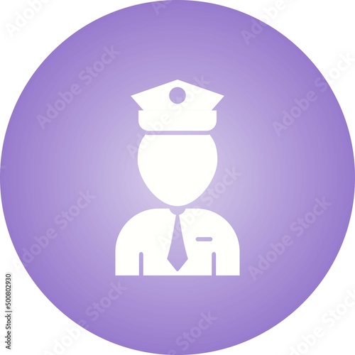 Unique Flight Captain Vector Glyph Icon