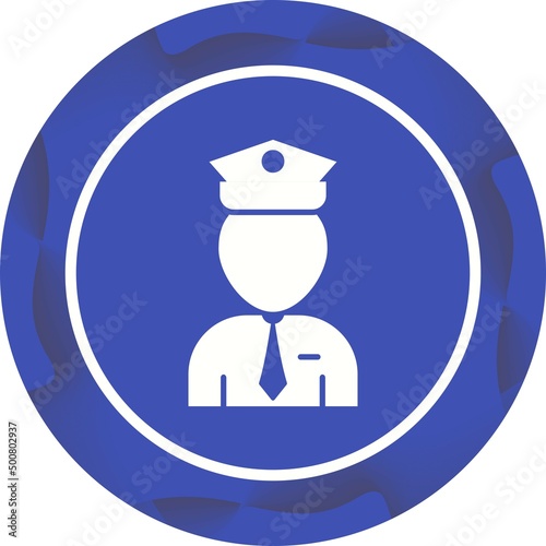 Unique Flight Captain Vector Glyph Icon