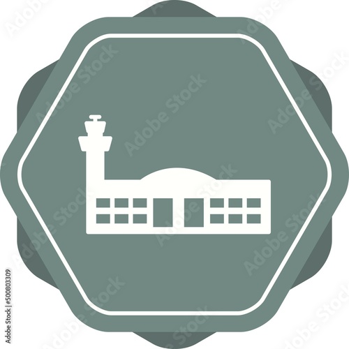 Unique Airport Building Vector Glyph Icon