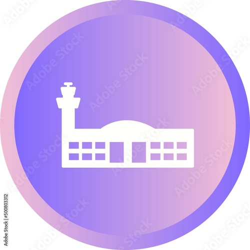Unique Airport Building Vector Glyph Icon