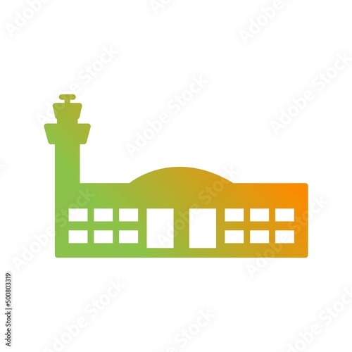 Unique Airport Building Vector Glyph Icon