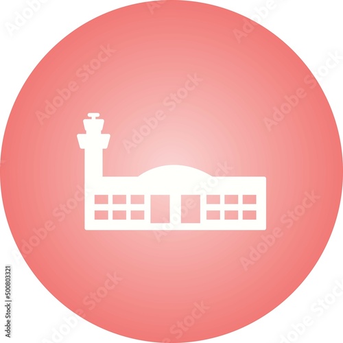 Unique Airport Building Vector Glyph Icon