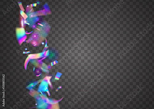 Holographic Effect. Rainbow Glitter. Violet Blur Confetti. Party Colorful Illustration. Light Glare. Fiesta Art. Webpunk Foil. Metal Design. Blue Holographic Effect