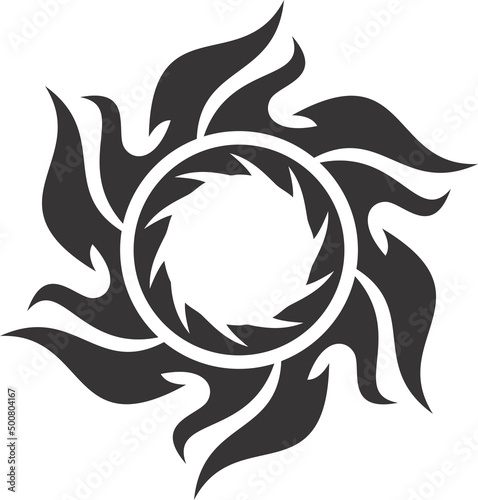 Obraz na płótnie A beautiful illustration with tribal tatoo. Black color on a white background. w salonie