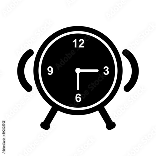 Unique Alarm Clock Vector Glyph Icon