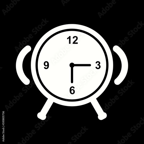 Unique Alarm Clock Vector Glyph Icon