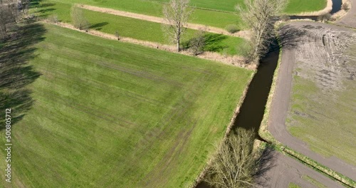 Aerial view of valley of small river Tongelreep, Noord-Brabant, Netherlands photo