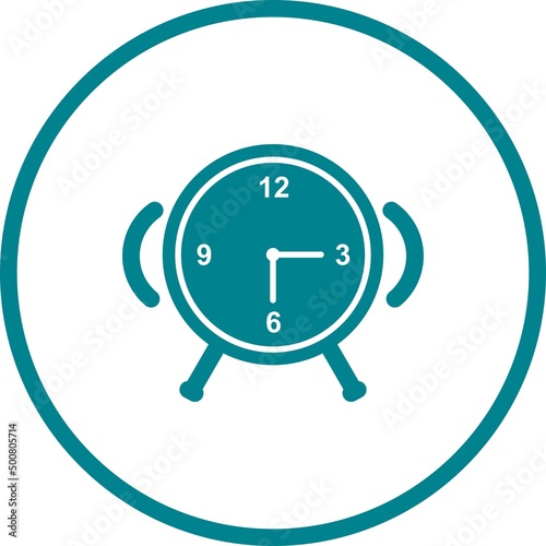 Unique Alarm Clock Vector Glyph Icon
