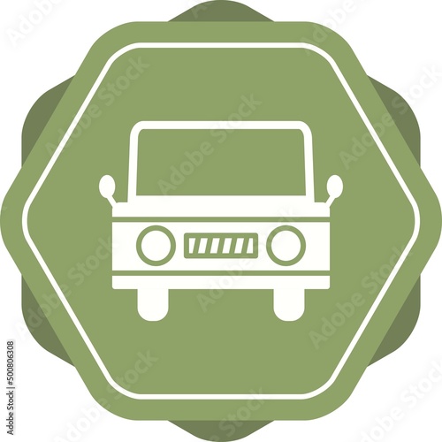 Unique Jeep Vector Glyph Icon