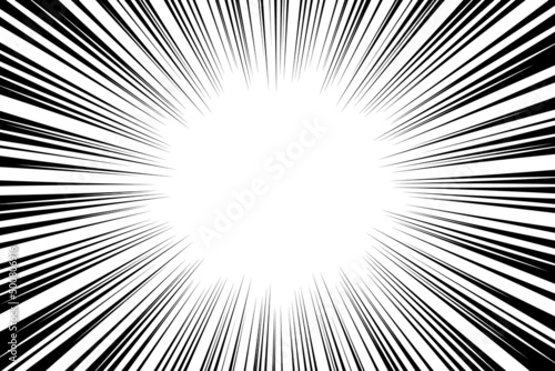 Radial motion speed lines for Manga comics or explosion drawing vector background.
