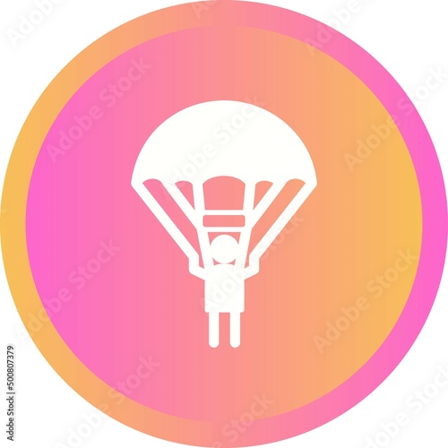 Unique Parachuter Vector Glyph Icon