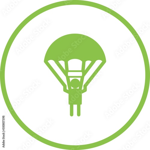 Unique Parachuter Vector Glyph Icon