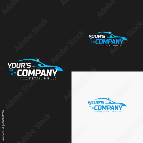 Illustration vector graphic of auto detailing logo design template; car wash