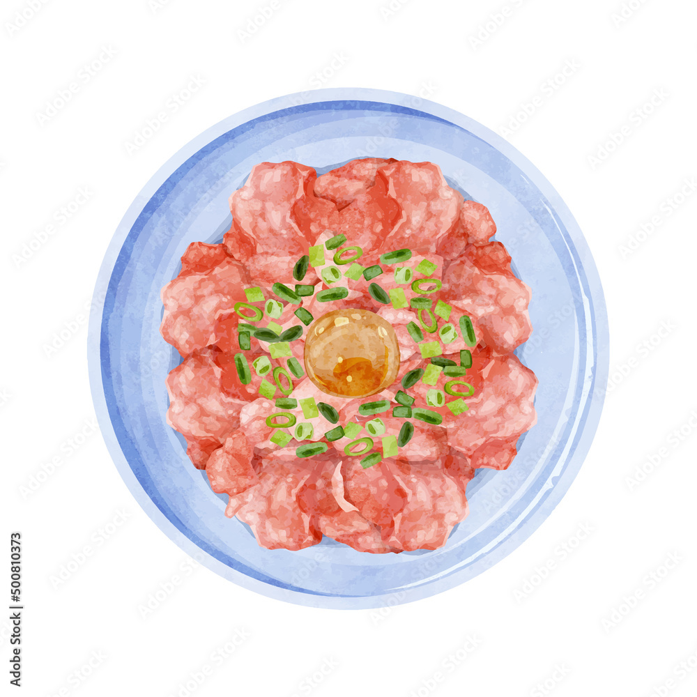 ネギトロの手描き水彩風イラスト ネギトロの手描き水彩風イラスト