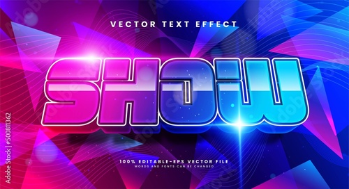 Show 3d colorful editable text effect with luxury glowing style.