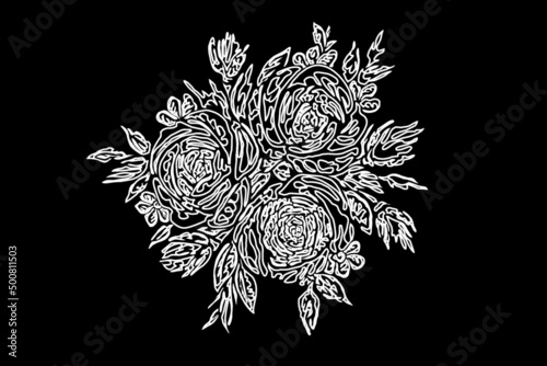 Beautiful gradient colourful rose flowers design  illustration for wallpaper background ads clothing or logo