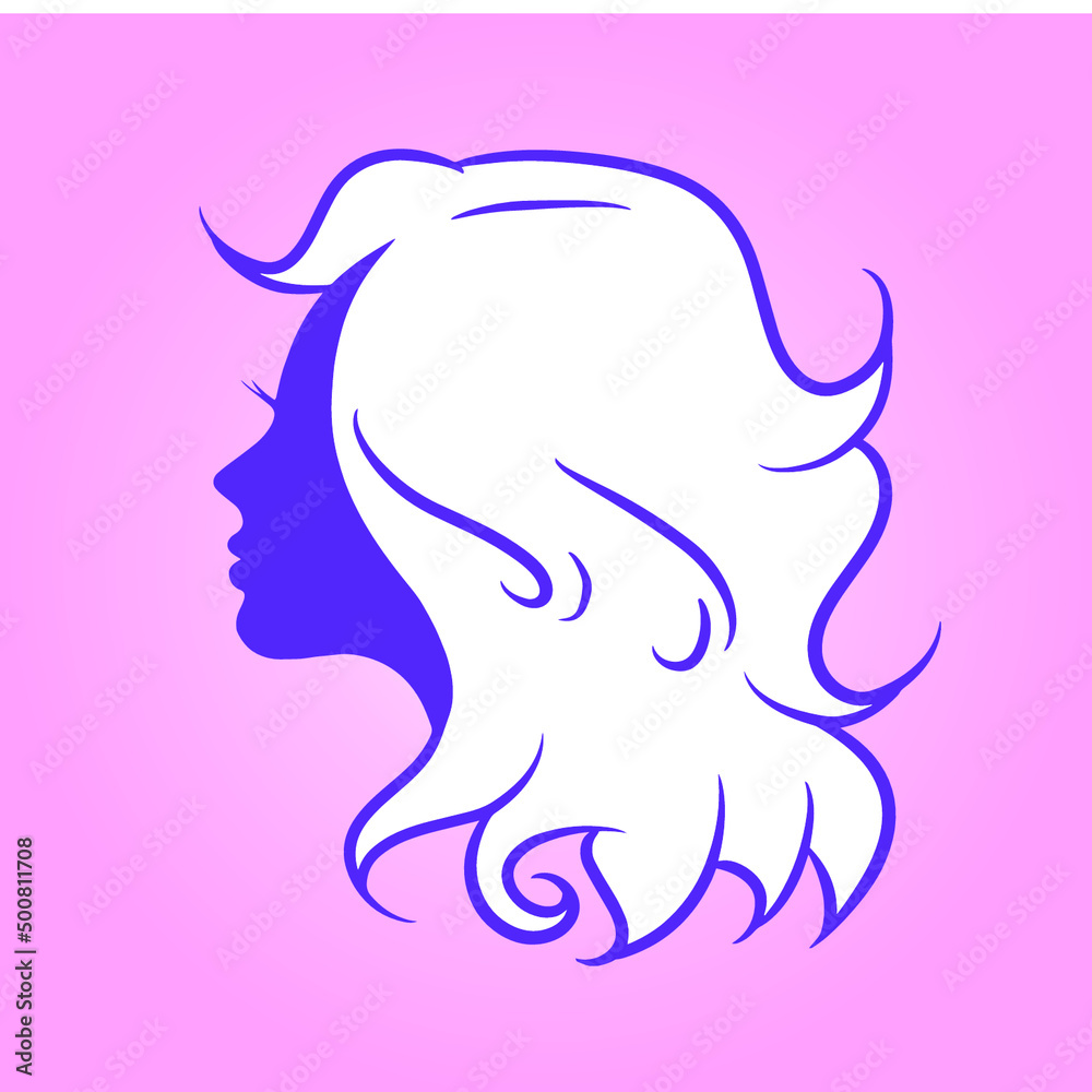 beauty hair salon and spa logo with portrait illustration of a beautiful woman beauty hair salon and spa logo with portrait illustration of a beautiful woman