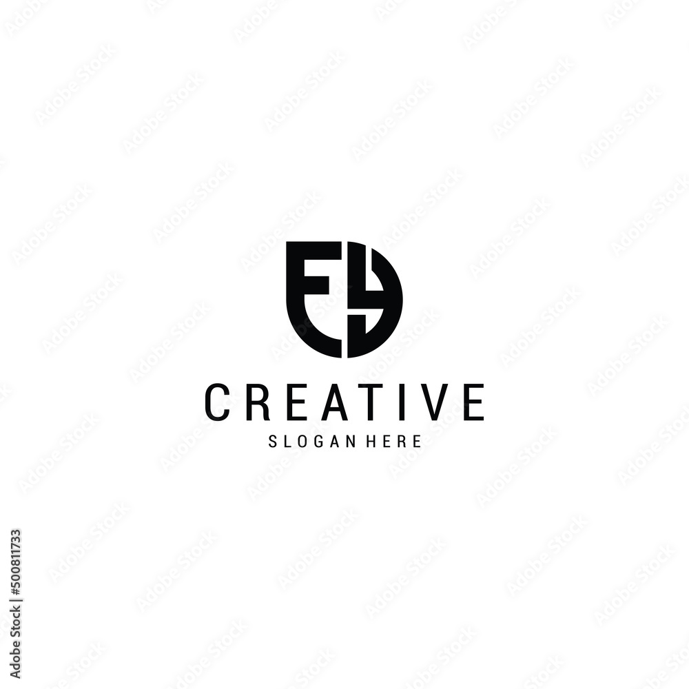 Initial logo f y round premium vector Premium Vector Initial logo f y round premium vector Premium Vector