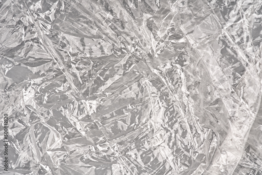 The texture of the packaging film closeup The texture of the packaging film closeup