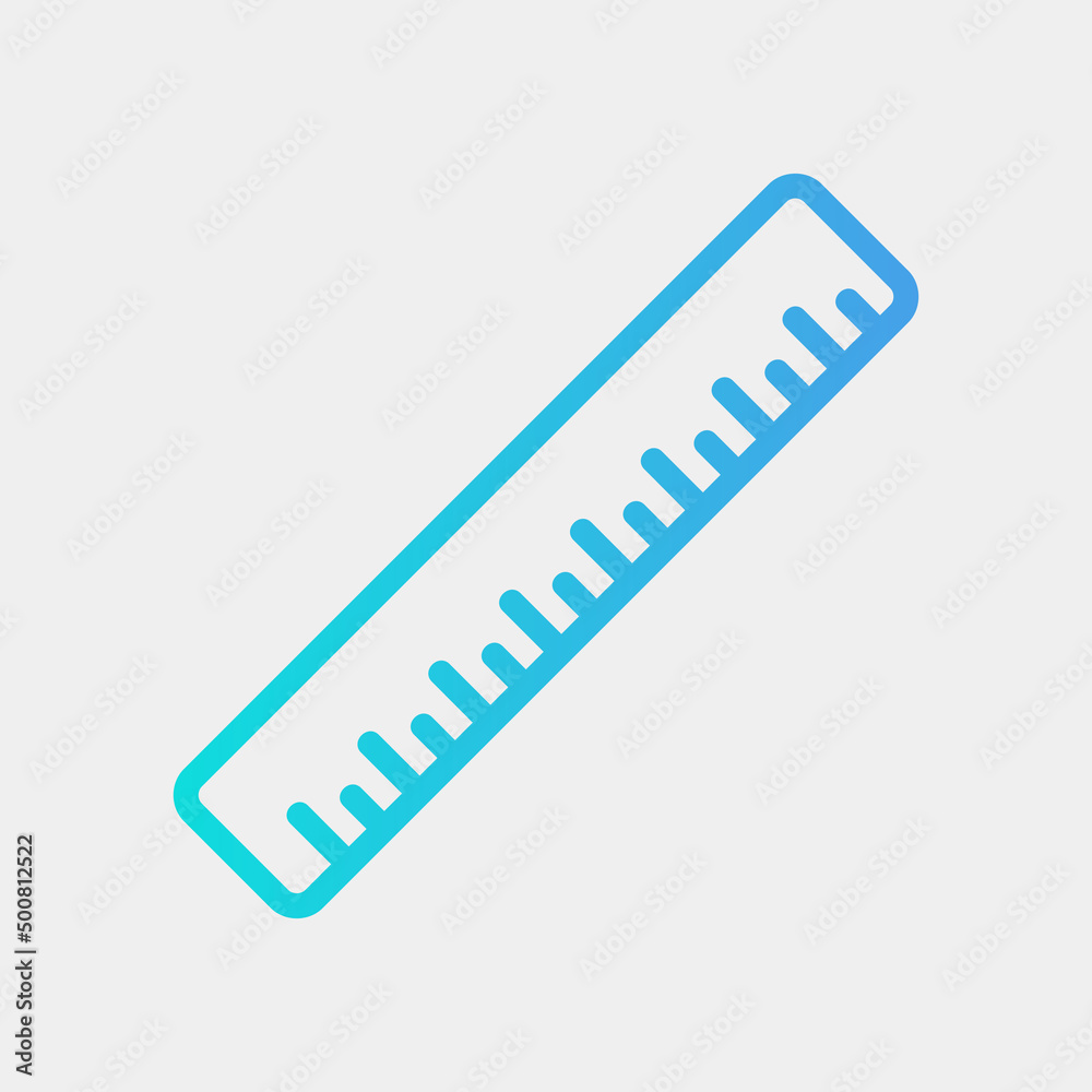 Ruler icon in gradient style, use for website mobile app presentation Ruler icon in gradient style, use for website mobile app presentation