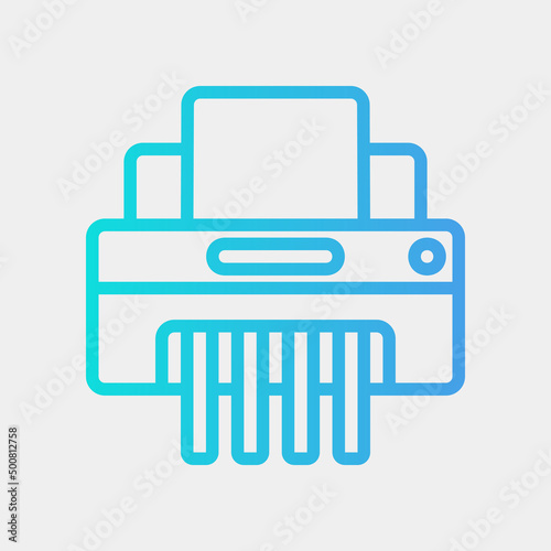 Paper shredder icon in gradient style, use for website mobile app presentation
