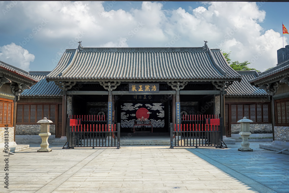 Foshan city, Guangdong, China. Xi Qiao Mountain Guoyi Movie and TV City. YaMen ancient temple (life-size copy). Foshan city, Guangdong, China. Xi Qiao Mountain Guoyi Movie and TV City. YaMen ancient temple (life-size copy).